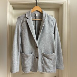Caslon Relaxed Knit Blazer | M | Gray Heather